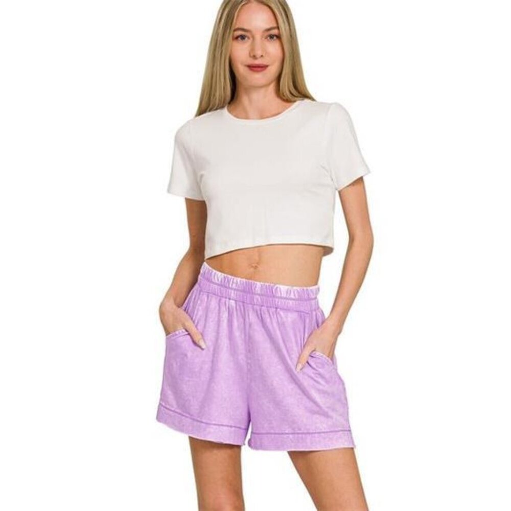 Zenana‎ Acid Washed Oversized Top & Shorts Set - Picture 6 of 12